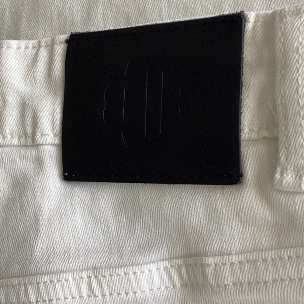 Maje White Denim Jeans high waist wide leg Sz 10 - Picture 10 of 10